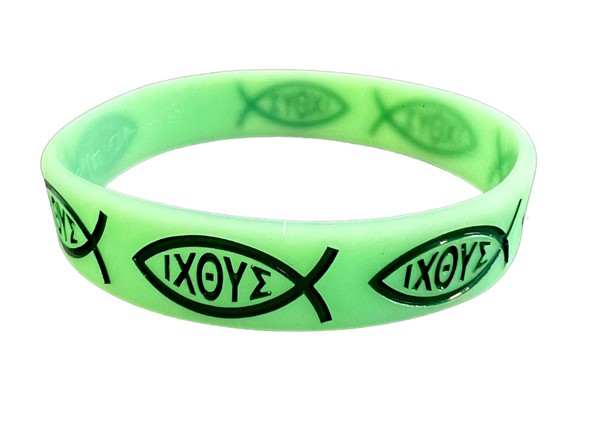 Braccialetto Pesce Jesus Christ God's Son Verde