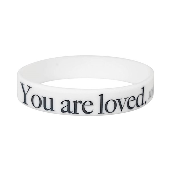 A51117 - Braccialetto in silicone You are loved bianco