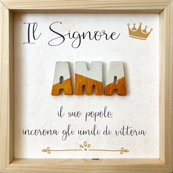 Quadro in legno naturale Il Signore ama il suo popolo