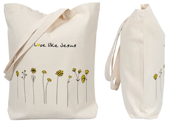 Borsa in cotone Love like Jesus