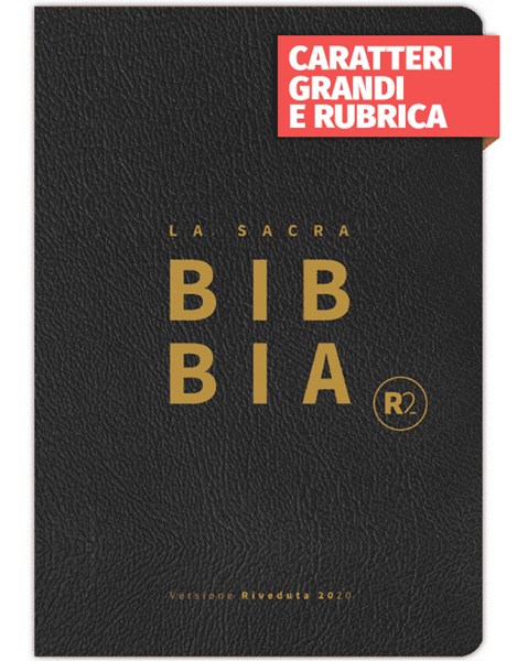 Bibbia a Caratteri Grandi R2 - Pelle Nera Taglio oro con rubrica
