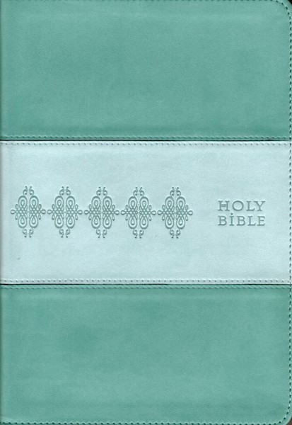 NKJV Holy Bible Aqua Leather Soft