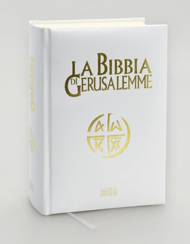 La Bibbia di Gerusalemme in similpelle bianca (Pelle)