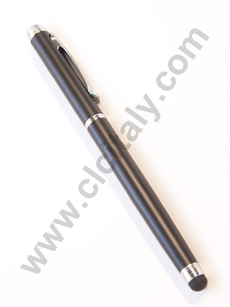 Stylus Pen & Touch - Nera con cristallo bianco