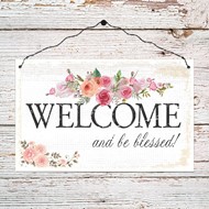 Quadretto in legno "Welcome and be blessed"