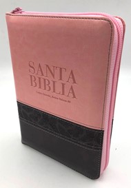 Biblia RVR60 Tamaño Manual Letra Grande Cierre Indice Rosa Marrón