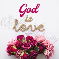 Quadro "God is love 1 Giovanni 4:16" - Quadrato (QDR016)