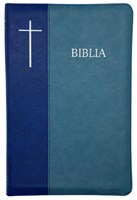 Bibbia in rumeno bicolore blu Cornilescu - 21175 (Similpelle)
