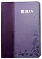 Bibbia in rumeno bicolore viola con cerniera - 16203 (Similpelle)