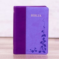 Bibbia mini in rumeno bicolore viola - 14672 (Similpelle)