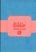 Bibbia in rumeno per giovani bicolore rosa/azzurra - 18279 (Similpelle)