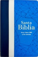 RVR60 Biblia Letra Grande Tricolor Azúl Claro Crema Claro Azúl Marino (Similpelle)