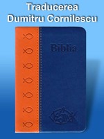 Bibbia in Rumeno tascabile in pelle Arancione e Blu - Dumitru Cornilescu (Pelle)
