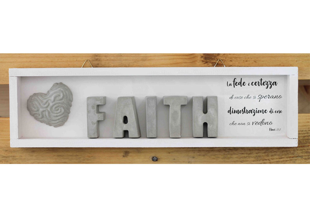 Quadro in legno rettangolare Faith grigio