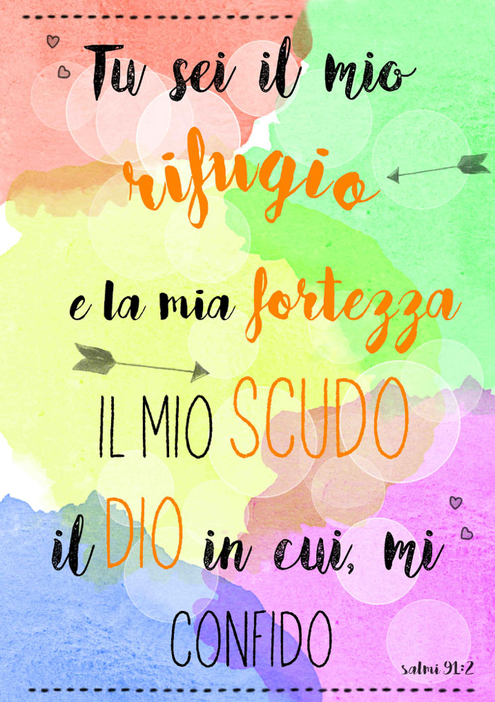Quadro in legno Salmo 91:2 in formato A5