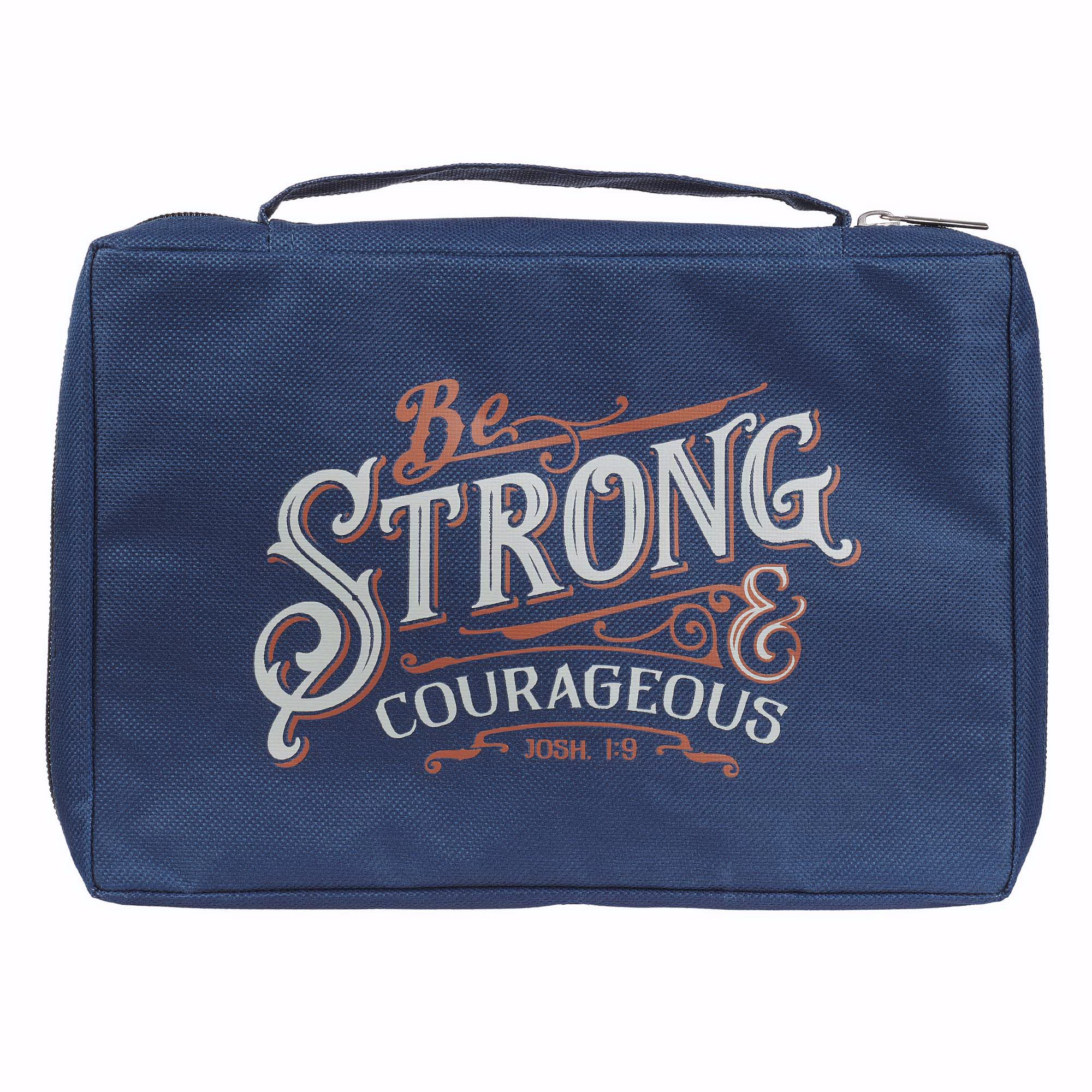 Copribibbia Be Strong & Courageous Navy Joshua 1:9