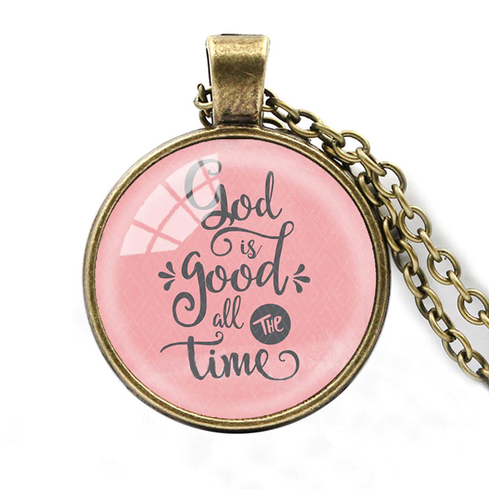 Collana God is good all the time color bronzo