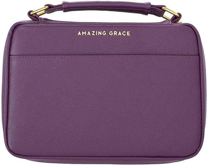 Copribibbia in similpelle vinaccia Amazing Grace