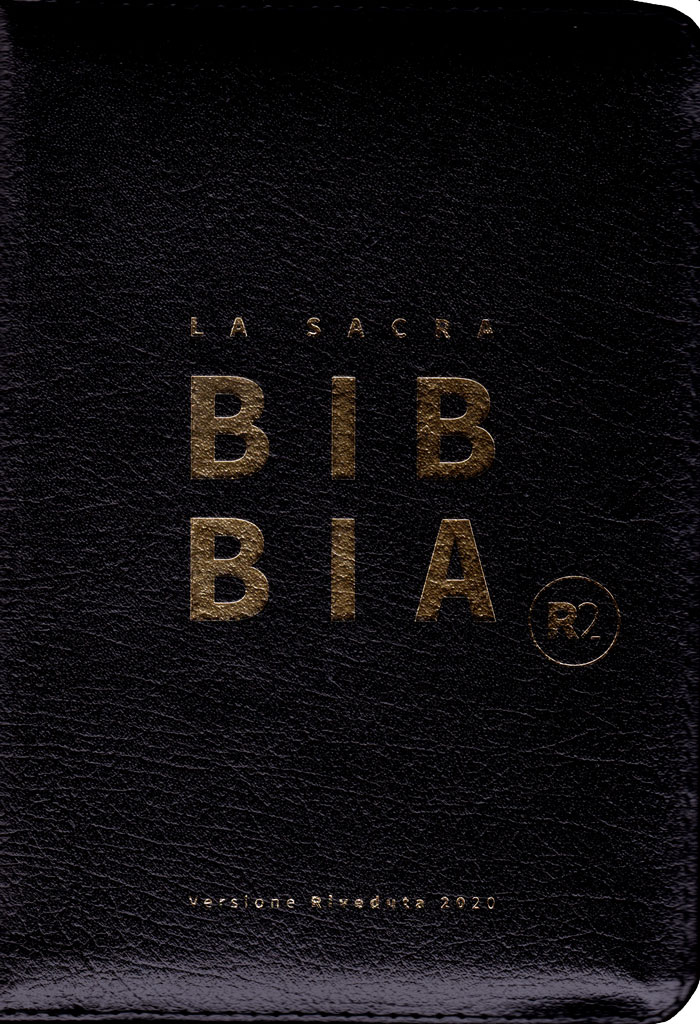 Bibbia Riveduta 2020 Tascabile Nera con cerniera e rubrica