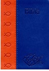 Bibbia in Albanese tascabile in pelle Arancione e Blu