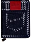 Biblia in lingua rumena - Tascabile in tessuto jeans con zip