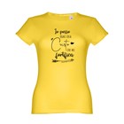T-shirt gialla da donna "Io posso ogni cosa" - Taglia S
