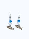 Orecchini Pesce Jesus perlina Azzurra